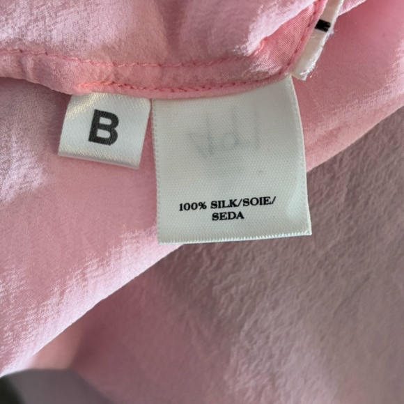 Ann Taylor Women's Silk SZ Medium Pink Button Front Pockets - Picture 11 of 11